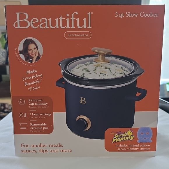 BEAUTIFUL | Kitchen | Beautiful By Drew Barrymore 2qt Slow Cooker Navy ...